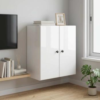 ARDEBO.de - Wandschrank 59 x 31 x 60 cm Holzwerkstoff Hochglanz Weiß