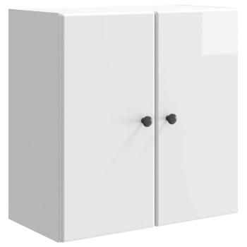 Wandschrank 59 x 31 x 60 cm Holzwerkstoff Hochglanz Weiß
