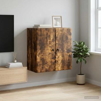 ARDEBO.de - Wandschrank 59 x 31 x 60 cm Holzwerkstoff Räuchereiche