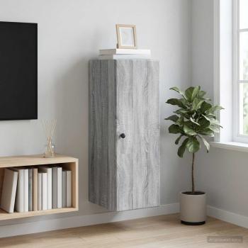 ARDEBO.de - Wandschrank 33 x 34,5 x 90 cm Holzwerkstoff Sonoma-Grau