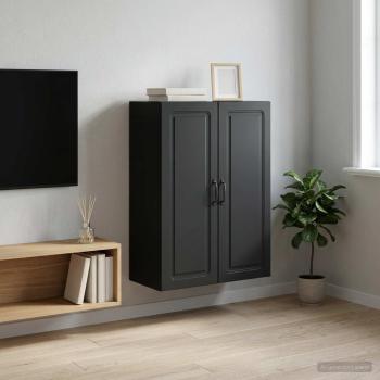ARDEBO.de - Wandschrank 66 x 34,5 x 90 cm Holzwerkstoff Schwarz