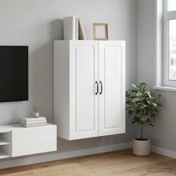 ARDEBO.de - Wandschrank 66 x 34,5 x 90 cm Holzwerkstoff Hochglanz Weiß