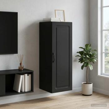 ARDEBO.de - Wandschrank 33 x 34,5 x 90 cm Holzwerkstoff Schwarz