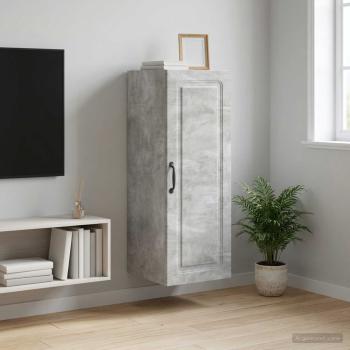 ARDEBO.de - Wandschrank 33 x 34,5 x 90 cm Holzwerkstoff Betongrau