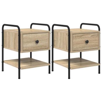 Nachttisch 2 Stk. Sonoma-Eiche 35 x 36,5 x 47 cm Holzwerkstoff