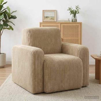ARDEBO.de - Sessel Taupe Cord