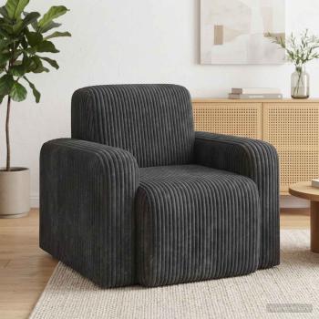 ARDEBO.de - Sessel Dunkelgrau Cord