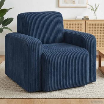 ARDEBO.de - Sessel Marineblau Cord