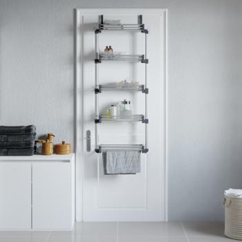 ARDEBO.de - Tür-Organizer mit 5 Ablagen 52x20x135 cm Aluminium