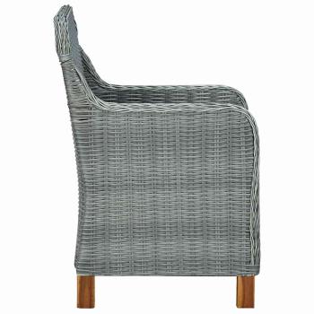 Gartenst?hle mit Kissen 2 Stk. Poly Rattan Hellgrau