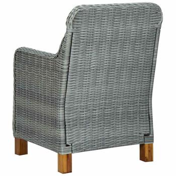 Gartenst?hle mit Kissen 2 Stk. Poly Rattan Hellgrau