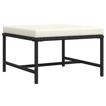 ARDEBO.de - Modular-Fußhocker mit Kissen Schwarz Poly Rattan