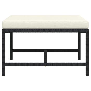 Modular-Fußhocker mit Kissen Schwarz Poly Rattan