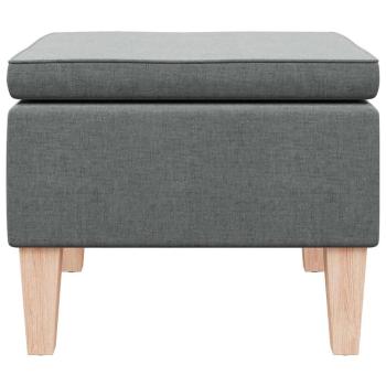Hocker mit Holzbeinen Dunkelgrau Stoff