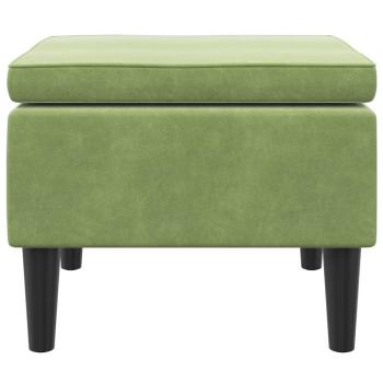 Hocker mit Holzbeinen Hellgr?n Samt