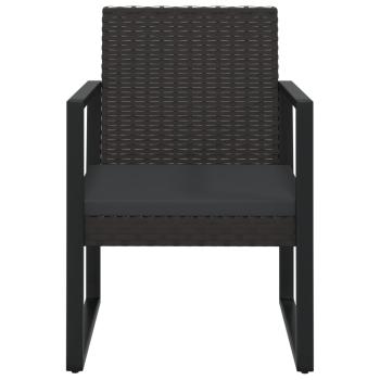 Gartensessel mit Kissen Schwarz Poly Rattan