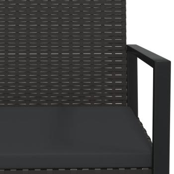 Gartensessel mit Kissen Schwarz Poly Rattan