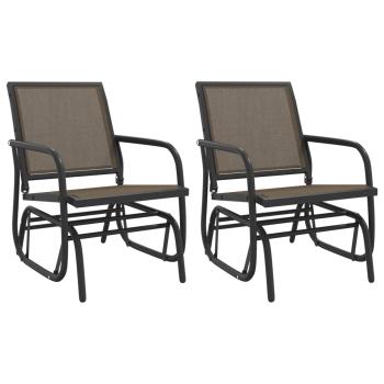 Garten-Schaukelstühle 2 Stk. Braun 61x76x87 cm Textilene Stahl
