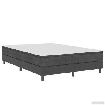 Boxspring-Bettgestell Grau Stoff 140x200 cm