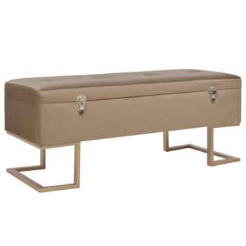 ARDEBO.de - Bank mit Staufach 105 cm Beige Samt