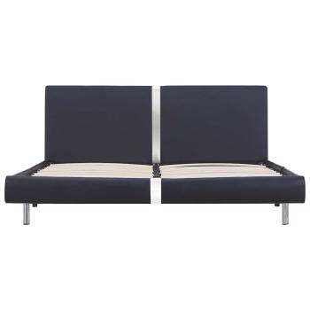 Bettgestell Schwarz Kunstleder 120 x 200 cm