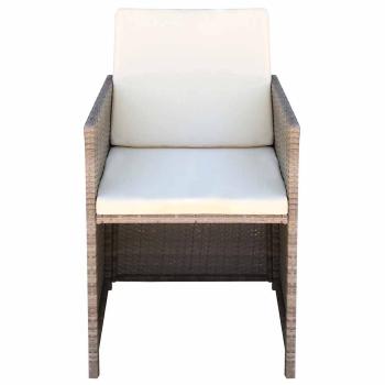 Gartenst?hle 2 Stk. mit Polstern und Kissen Poly Rattan Beige