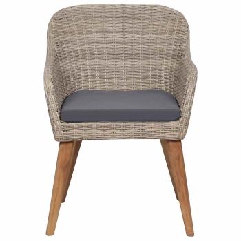 Gartenstühle mit Polstern 2 Stk. Poly Rattan Braun