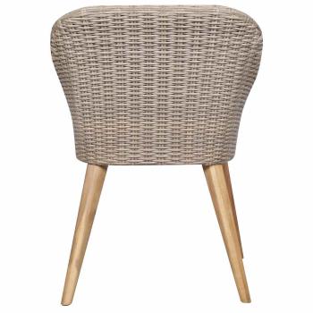 Gartenstühle mit Polstern 2 Stk. Poly Rattan Braun