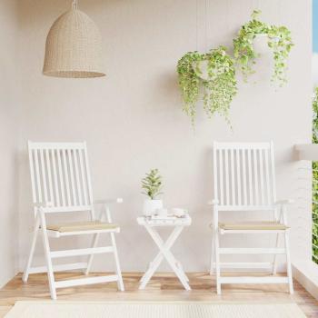 ARDEBO.de - Gartenstuhl-Kissen 2 Stk. Beige 50x50x3 cm Oxford-Gewebe