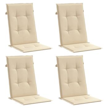 Gartenstuhlauflagen für Hochlehner 4Stk. Beige 120x50x3cm Stoff
