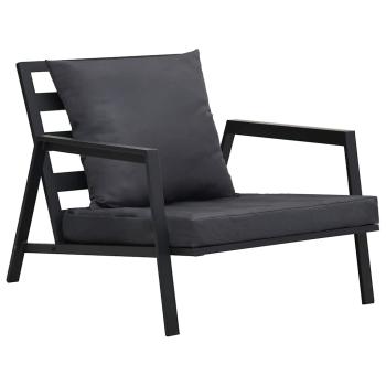 5-tlg. Garten-Lounge-Set mit Auflagen Aluminium Dunkelgrau
