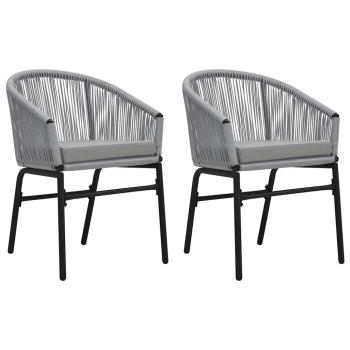 ARDEBO.de - Gartenstühle 2 Stk. Anthrazit PE-Rattan