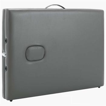 Massagetisch mit 2 Zonen Holzrahmen Anthrazit 186×68 cm
