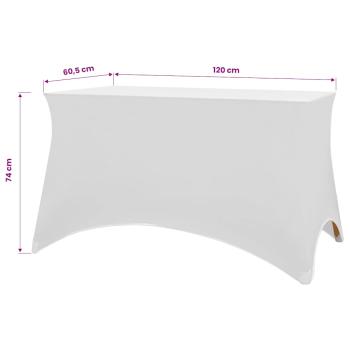 Stretch-Tischhusse 2 Stk. 120 x 60,5 x 74 cm Weiß