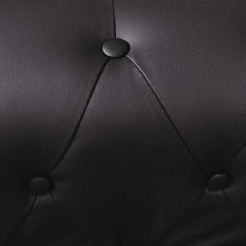 Chesterfield-Ecksofa 5-Sitzer Kunstleder Schwarz
