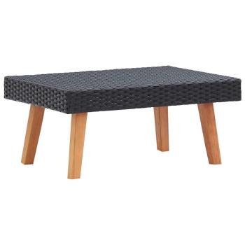 3-tlg. Garten-Lounge-Set mit Auflagen Poly Rattan Schwarz