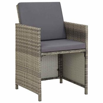 Gartenst?hle 2 Stk. mit Auflagen Poly Rattan Grau