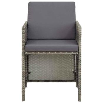 Gartenst?hle 2 Stk. mit Auflagen Poly Rattan Grau