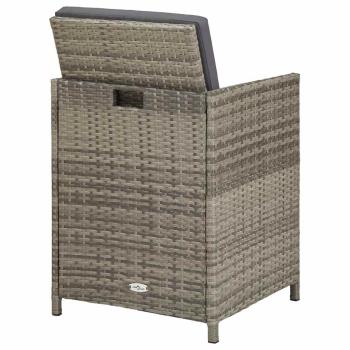 Gartenst?hle 2 Stk. mit Auflagen Poly Rattan Grau