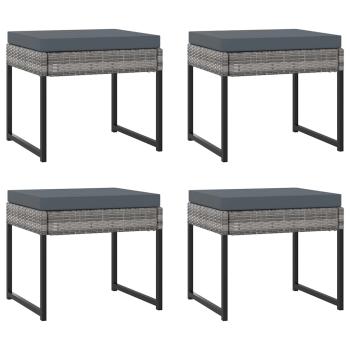 9-tlg. Garten-Essgruppe mit Kissen Poly Rattan Grau