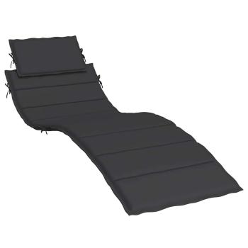Sonnenliegen-Auflage Schwarz 186x58x4 cm Oxford-Gewebe