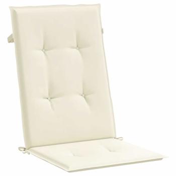 Gartenstuhlauflagen für Hochlehner 6Stk. Creme 120x50x3cm Stoff