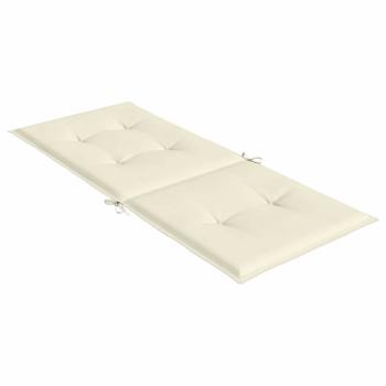 Gartenstuhlauflagen für Hochlehner 6Stk. Creme 120x50x3cm Stoff