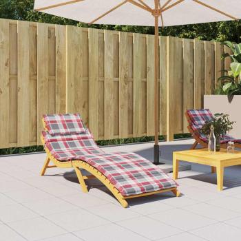 ARDEBO.de - Sonnenliegen-Auflage Rot Karomuster 186x58x4 cm Oxford-Gewebe