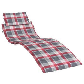 Sonnenliegen-Auflage Rot Karomuster 186x58x4 cm Oxford-Gewebe