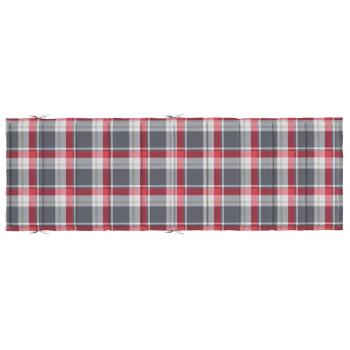 Sonnenliegen-Auflage Rot Karomuster 186x58x4 cm Oxford-Gewebe