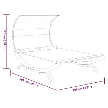 Sonnenliege mit Dach 165x203x126 cm Bugholz Massiv Anthrazit