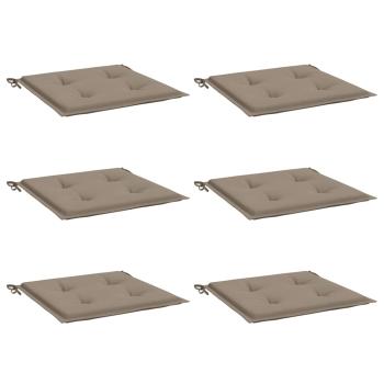 Gartenstuhl-Kissen 6 Stk. Taupe 50x50x3 cm Oxford-Gewebe