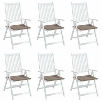 Gartenstuhl-Kissen 6 Stk. Taupe 50x50x3 cm Oxford-Gewebe