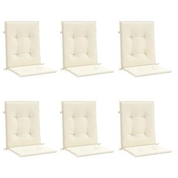 Gartenstuhlauflagen für Niedriglehner 6 Stk. Creme 100x50x3 cm